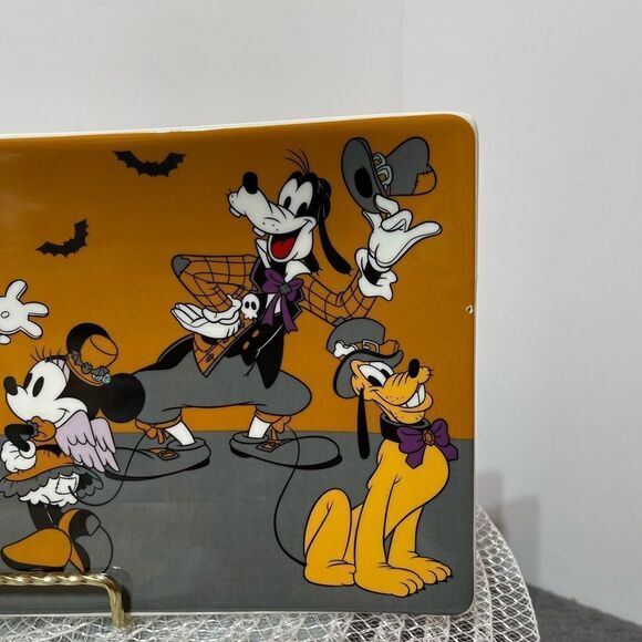Disney Mickey Mouse and Friends Halloween Ceramic Rectangular Tray NWT - Picture 2 of 7